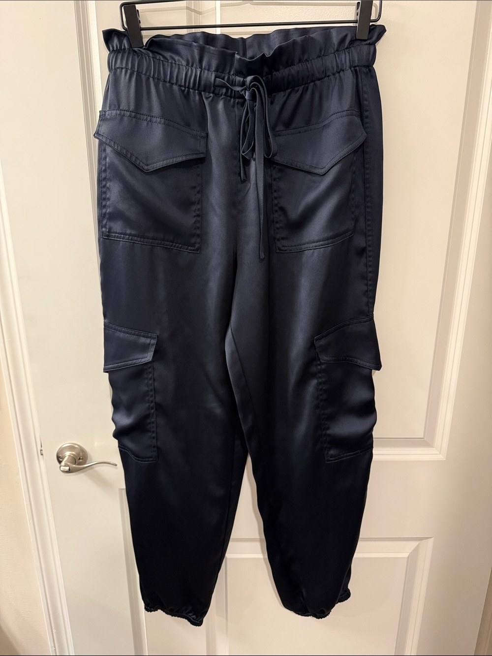 Never Worn! Satin Banana Republic Navy Cargo Jogger Pants